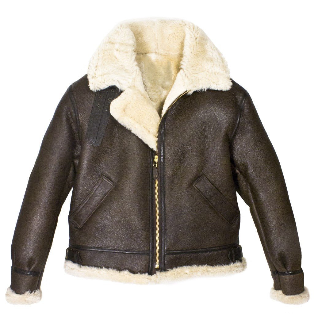 Shop the Men's B-3 Sheepskin Fur & Shearling Brown Leather Jacket. Stay warm and stylish with this classic brown leather jacket made from premium sheepskin and shearling.